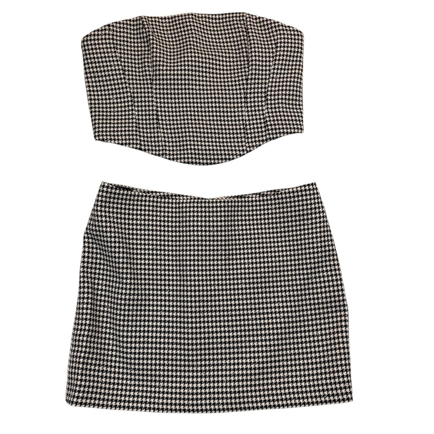 MAJORELLE Houndstooth 2PC Set Top L Skirt M NWT Women's