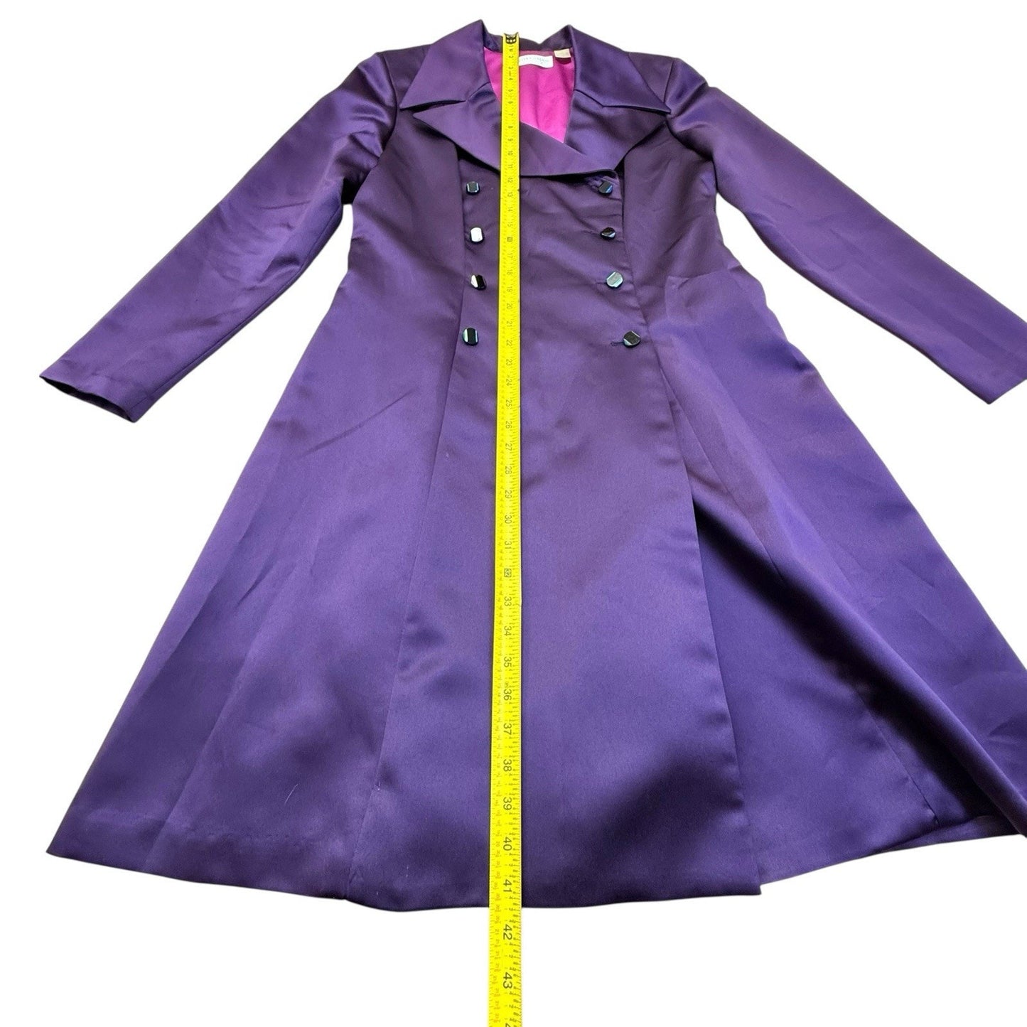 Dana Buchman Purple Trench Dress Women's Size 12 Button Front Lined