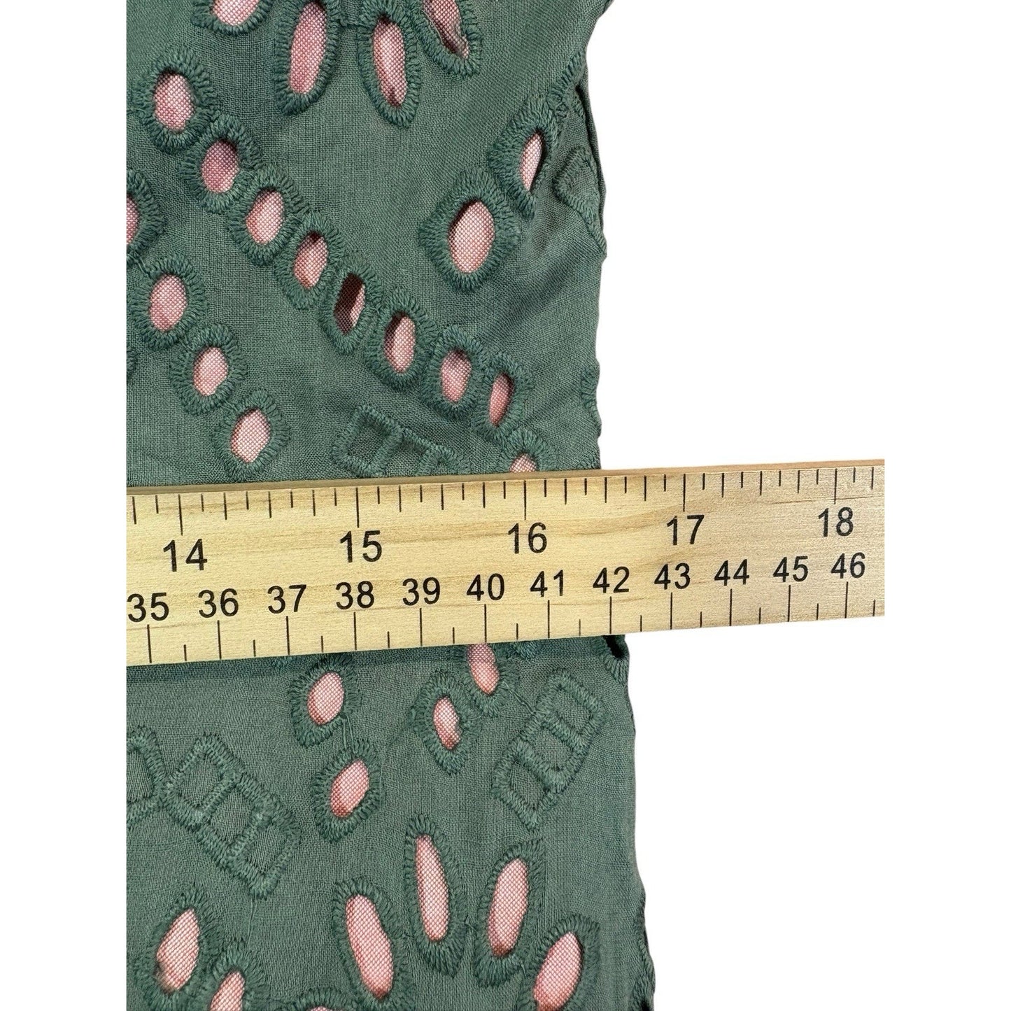 BURU Penny Day Gown Puff Sleeve Olive Eyelet Dress NWT Size Large MSRP $328 Women's