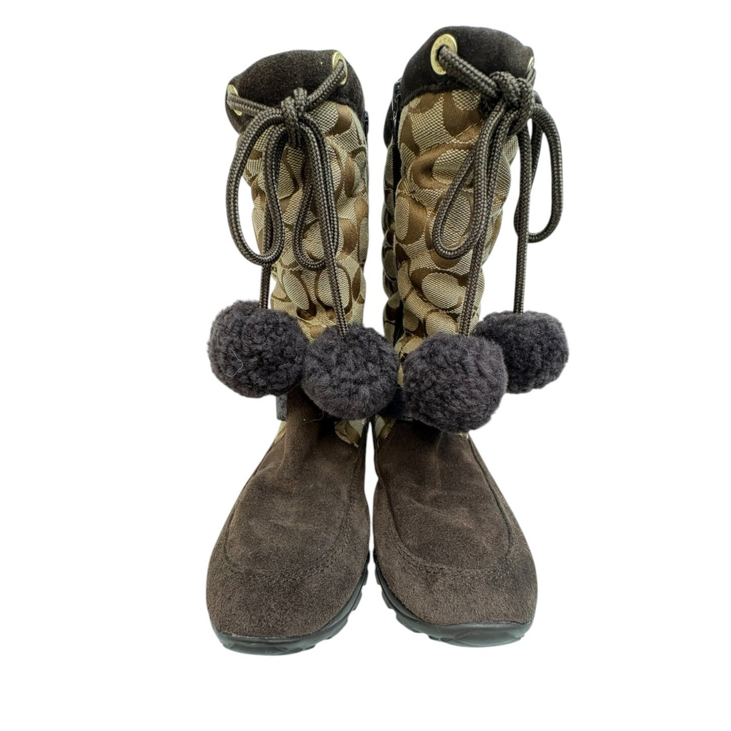 Coach Women's Size 6 1/2 Juniper Suede Winter Brown Boots Shoes