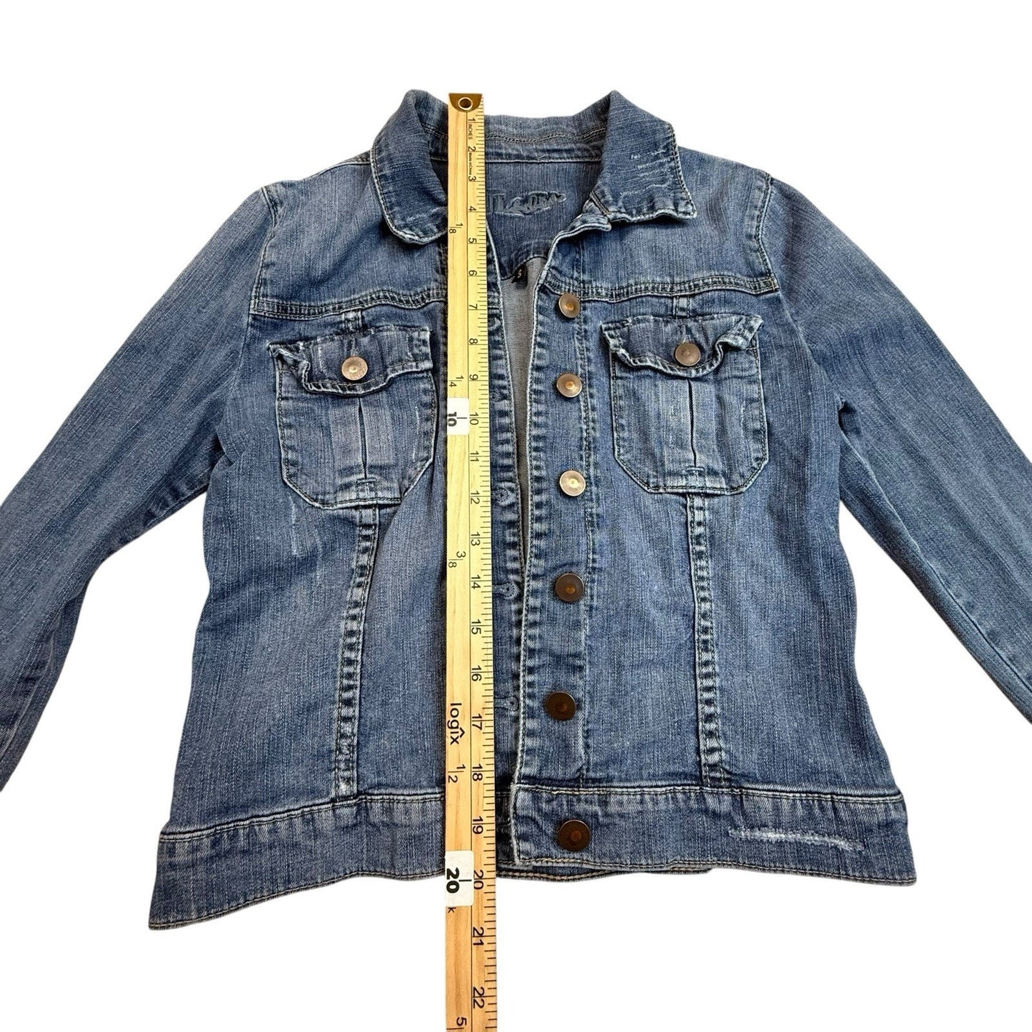 Kut from the Kloth Denim Jacket Blue Fitted Size S Women's