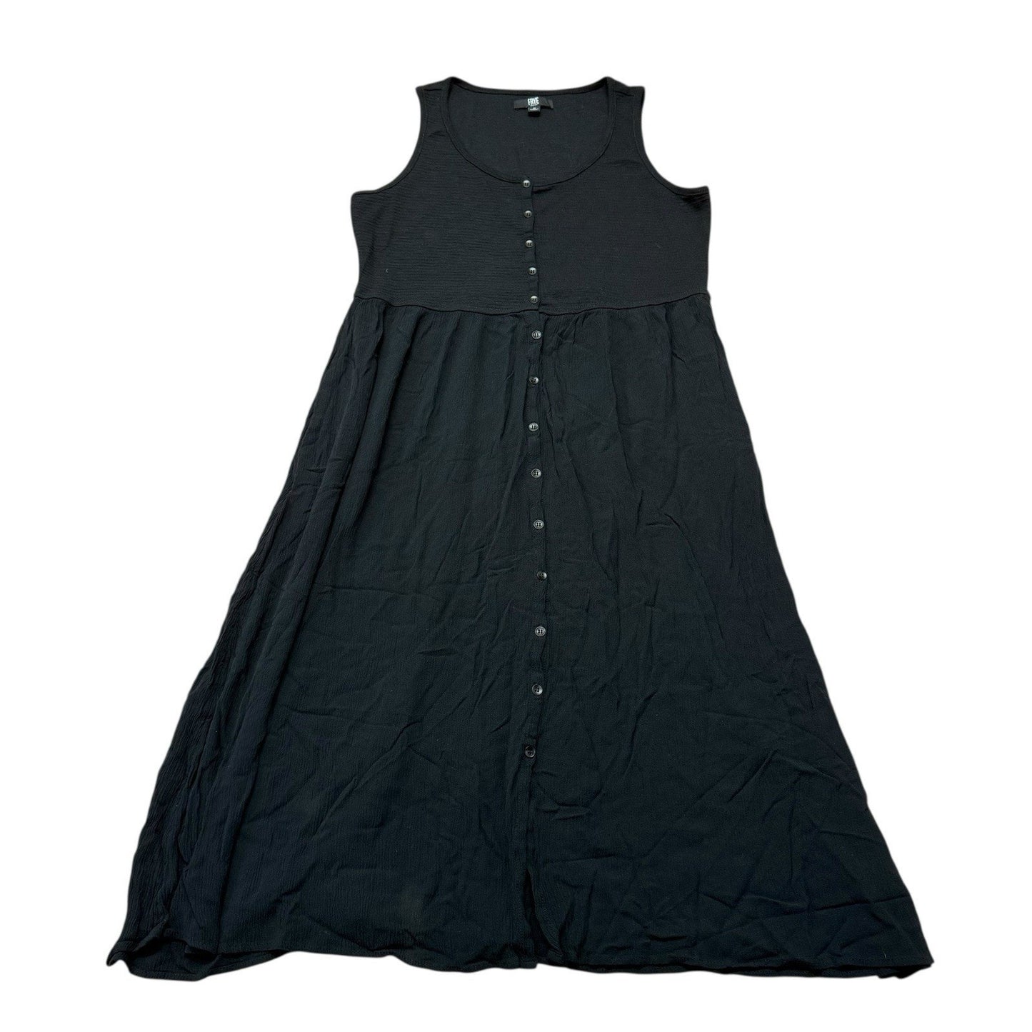Frye Women’s Medium Black Sleeveless Button Front Midi Dress