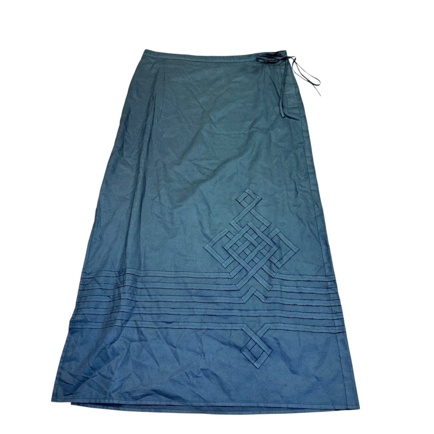 Vintage BCBG Max Azria Elements Black Wrap Maxi Skirt Size 6 Boho Women's