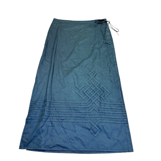 Vintage BCBG Max Azria Elements Black Wrap Maxi Skirt Size 6 Boho Women's