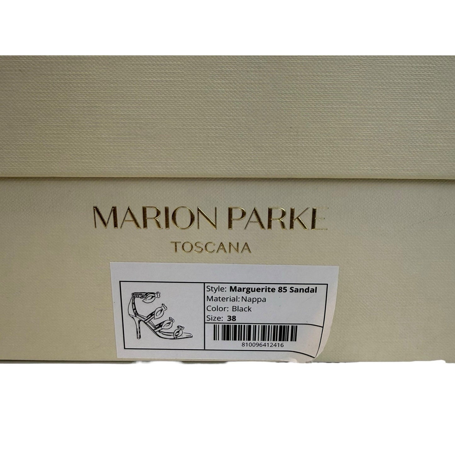 Women's Marion Parke Marguerite 85 Black Heel/Shoes 38 NIB Italy 7.5-8