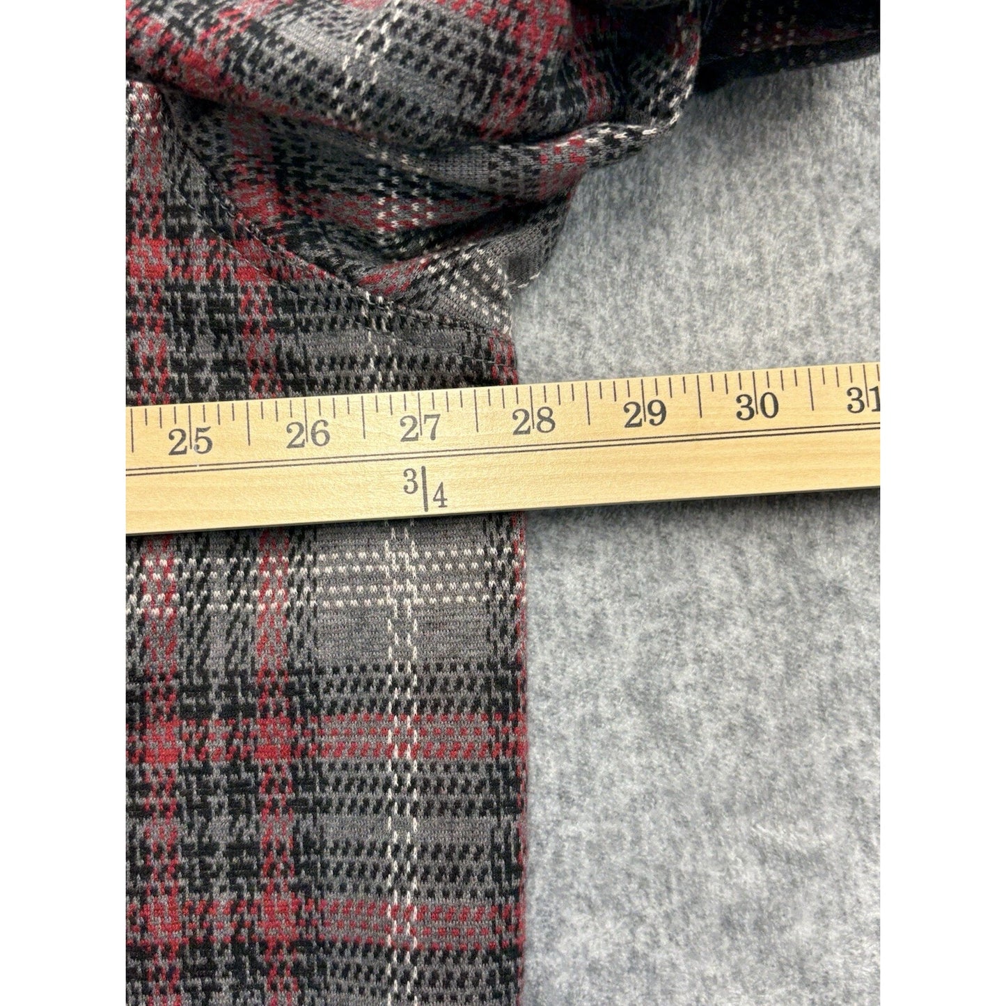 NWT ROWM Big Tall Men's Flannel 3XT Gray, Red, White, Black Button Down Long Slv