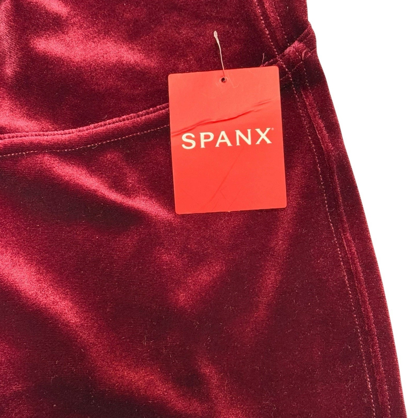 Spanx Velvet Leggings Women’s Size M Burgundy High Waist Pull-On Pants NWT