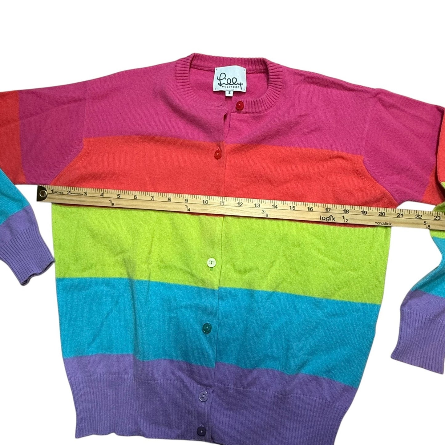 Vintage Lilly Pulitzer Cashmere Sweater Set Rainbow Cardigan Shell Small Women's