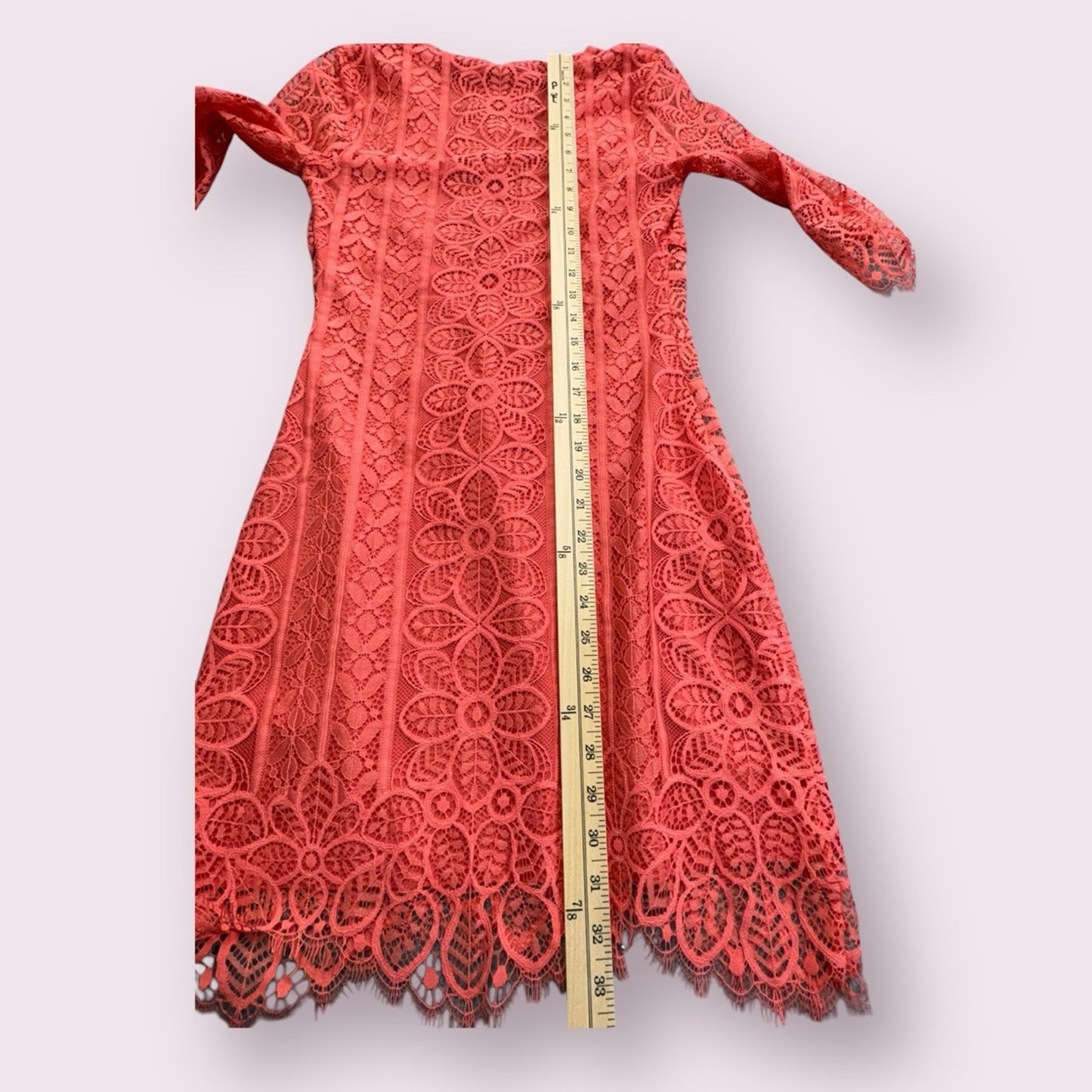 $246 For Love & Lemons Lyla Lace Coral Cocktail Dress Size Small NWT Women's