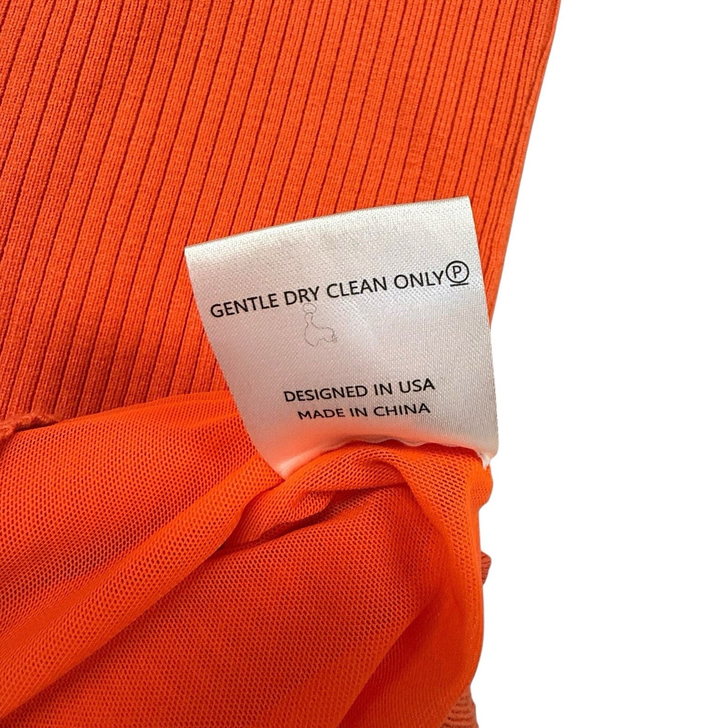 By Egreis Orange Ribbed Knit Midi Dress Gold Buttons S Women's