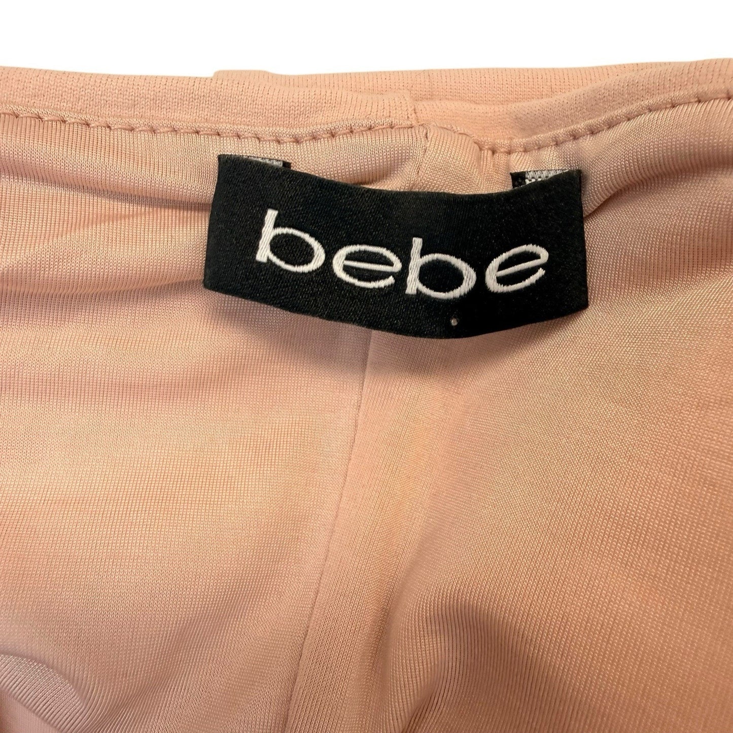 Bebe Studded Halter Bodycon Dress Blush Pink XS Women's