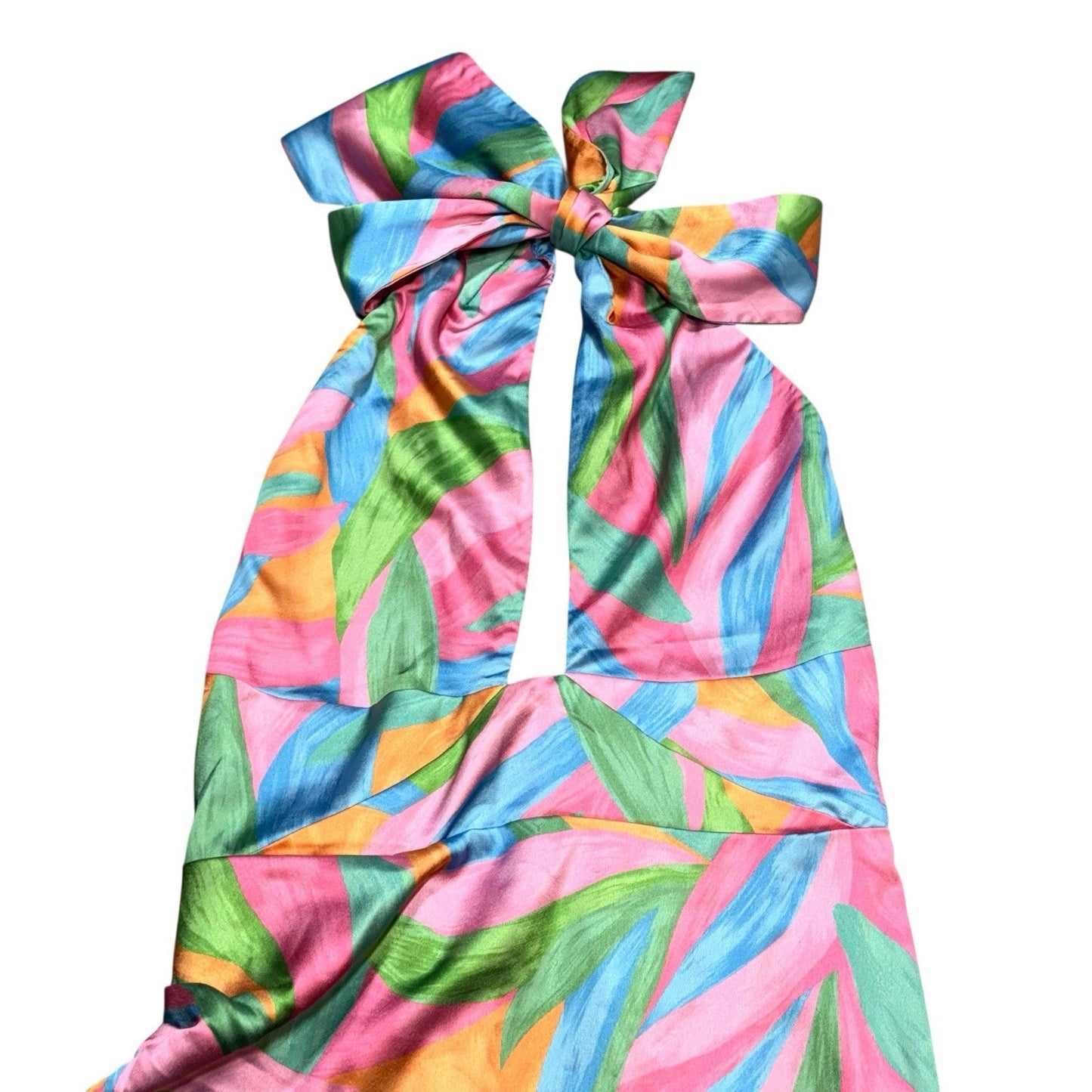 Show Me Your Mumu Maxi Dress Size M Multicolor Halter Top Flowy Boho Vacation Women's