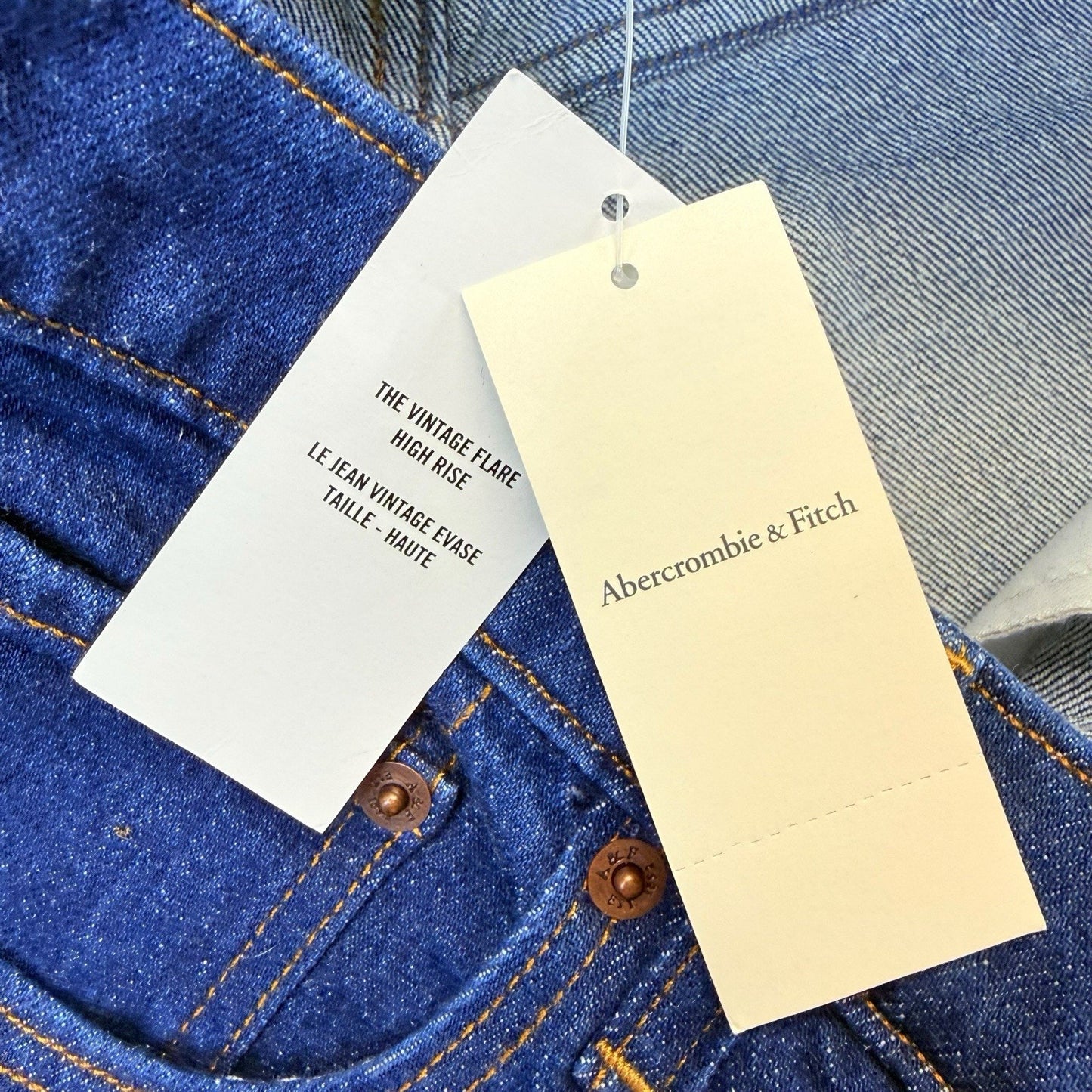 Abercrombie & Fitch Vintage Flare Jeans Women's 33x16R Blue High Rise NWT