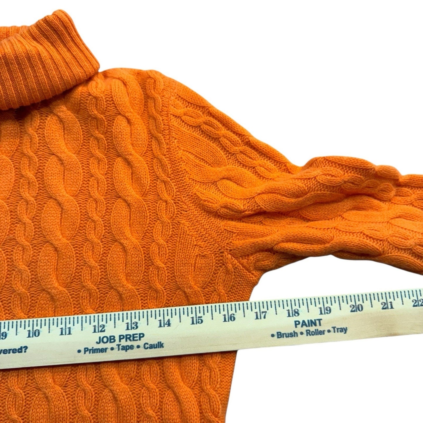 VTG Don Caster Sports Women’s 100% Cashmere Cable Knit Turtleneck Sz S Orange Sweater