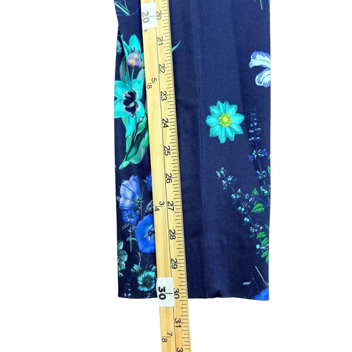 Carlisle Floral Print Pants Women's Size 2 Blue Statement Trousers