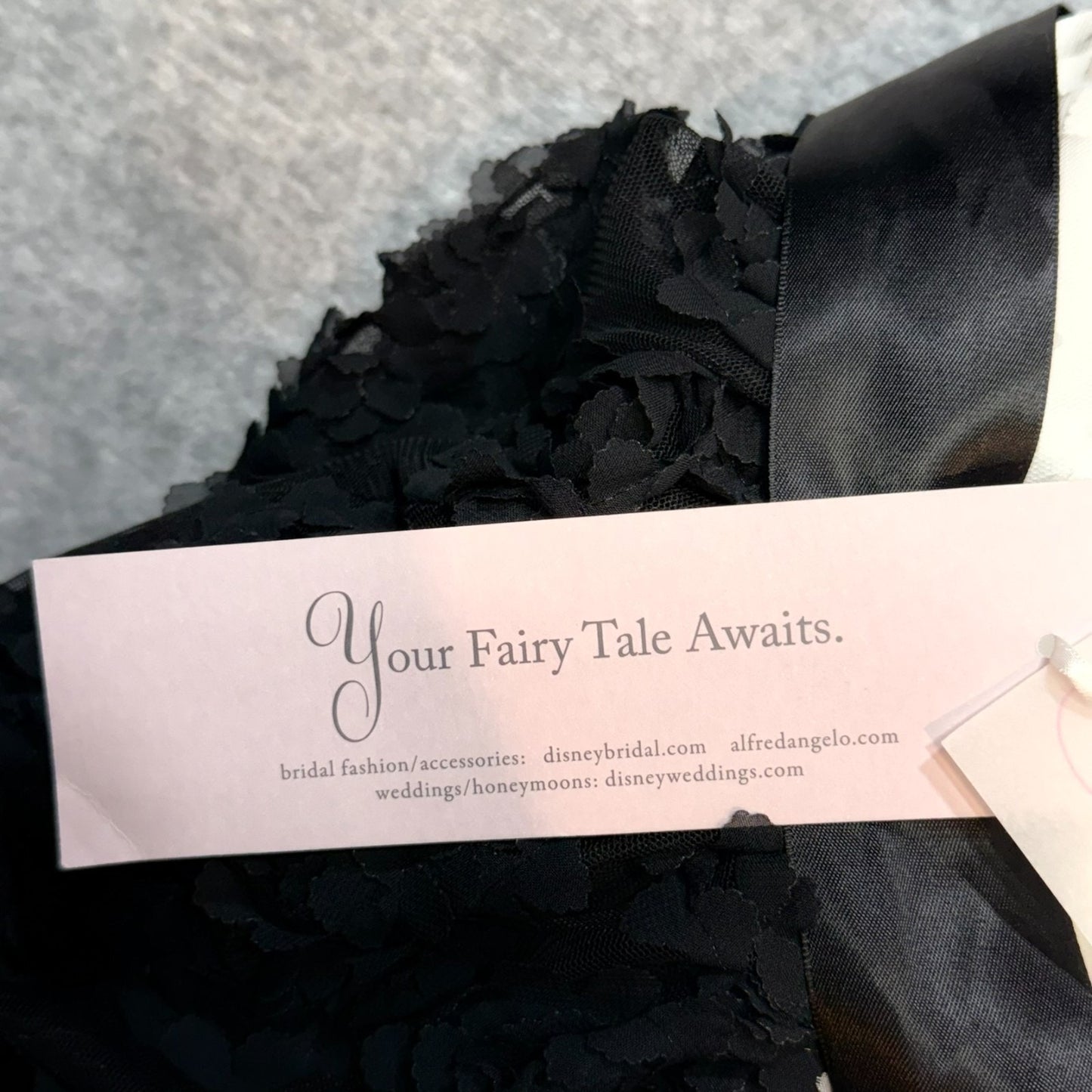 Alfred Angelo Disney Wedding Dress 10 Black White High Low Lace Corset NWT Women's