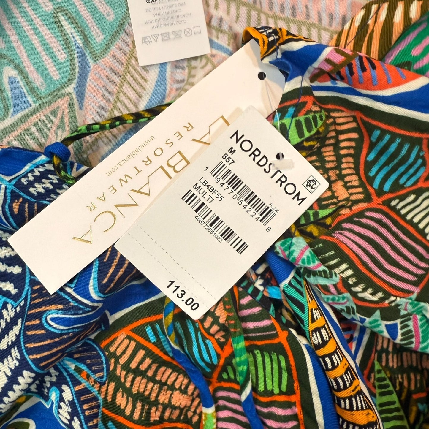 NEW La Blanca Women's Size Medium Leaf Pattern Summer Pullover Blouse