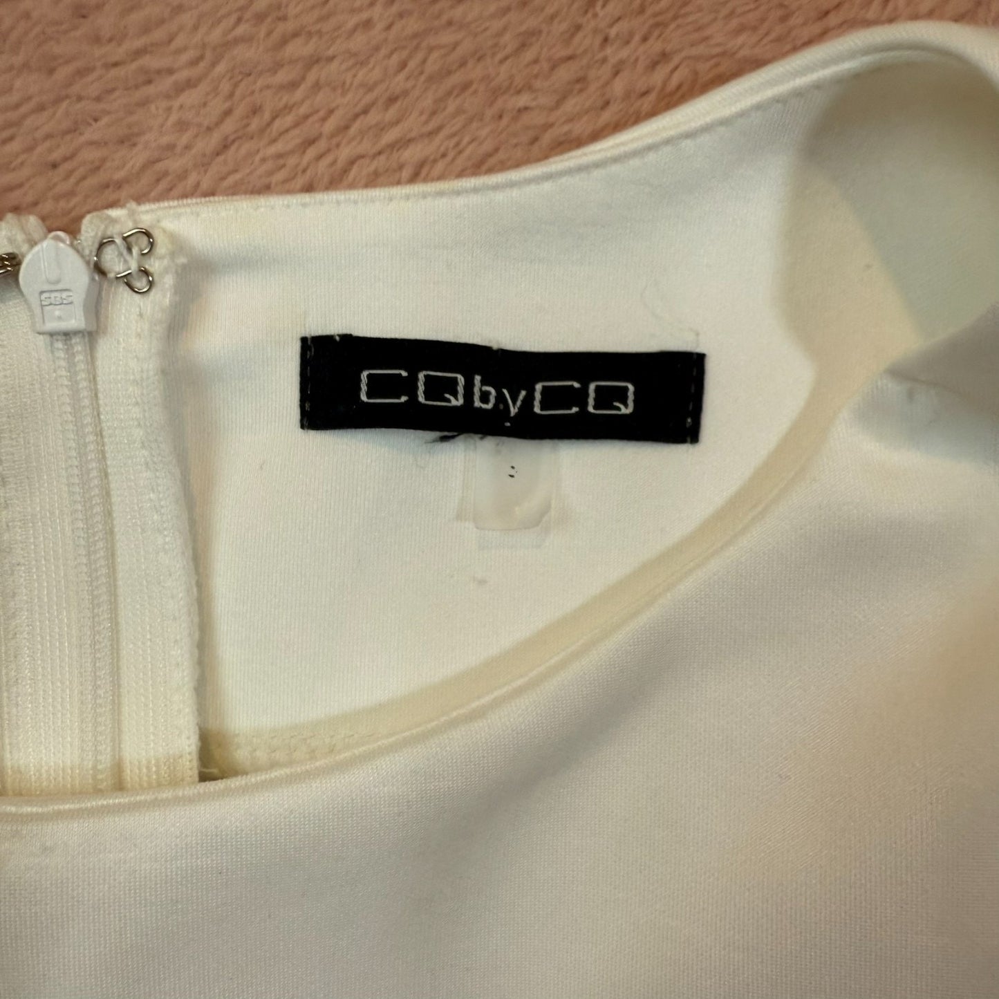 CQ by CQ Women's Size Small White Sleeveless Lace-Trimmed Fit & Flare Tunic Dress
