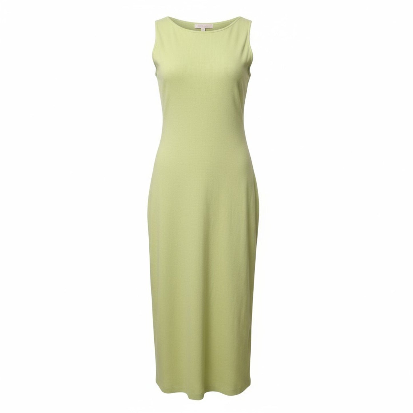 Rare Vintage French Rags Cashmere Silk Midi Dress Green Sleeveless USA Made Med Women's