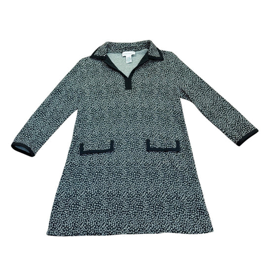 Doncaster Black White Knit Dress Women's Size M 3/4 Sleeve Career Dress