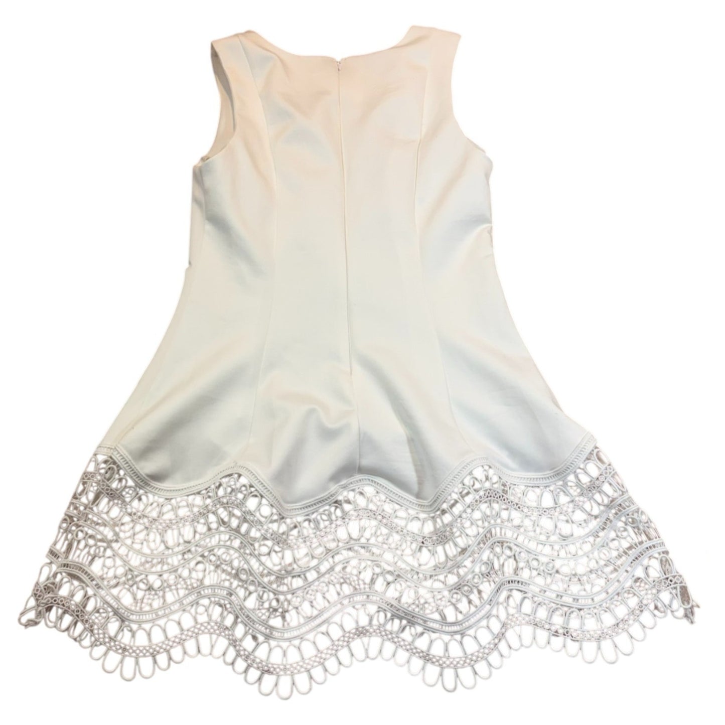 CQ by CQ Women's Size Small White Sleeveless Lace-Trimmed Fit & Flare Tunic Dress