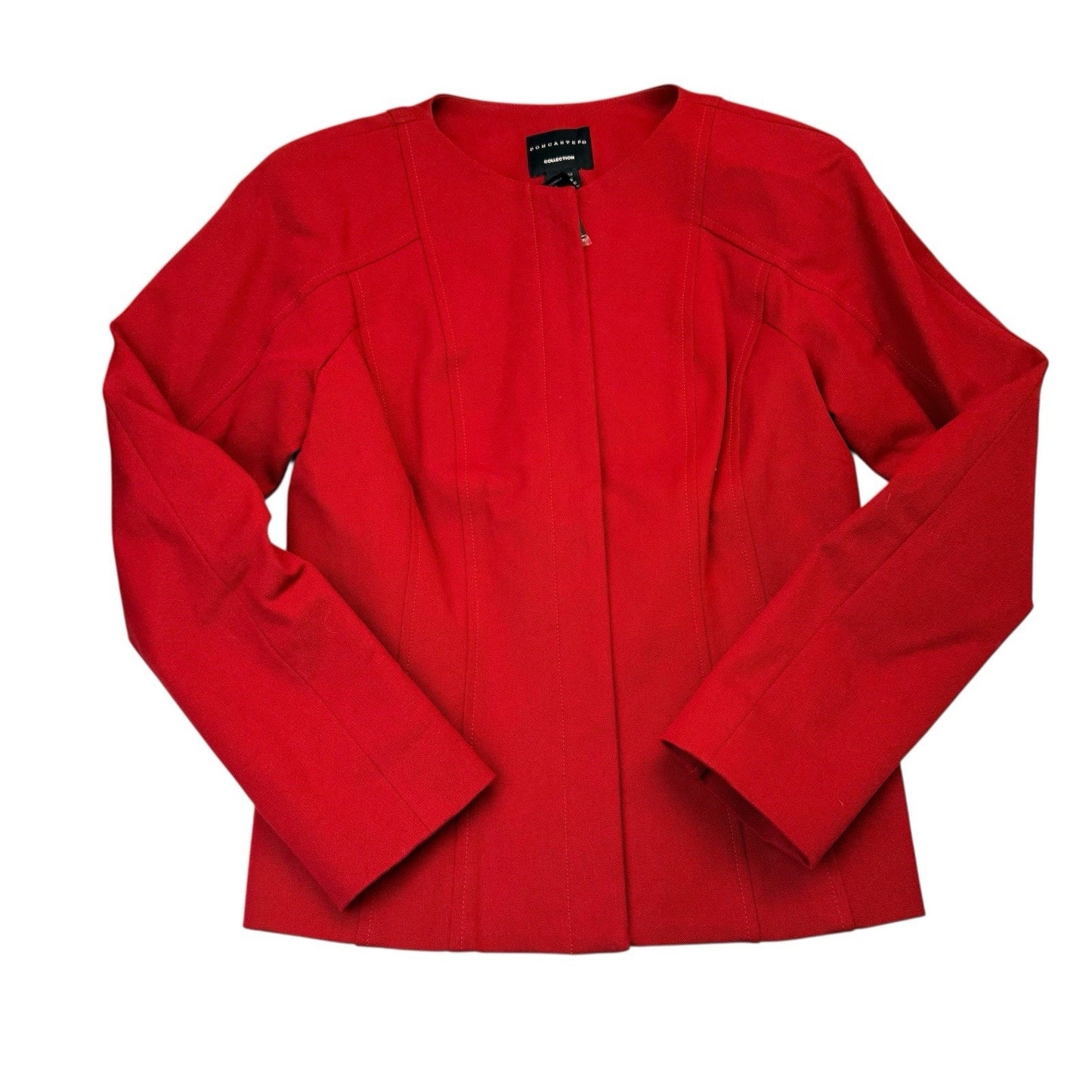 Doncaster Women’s 2P Petite Red Cotton Spandex Jacket & Pants Suit Set
