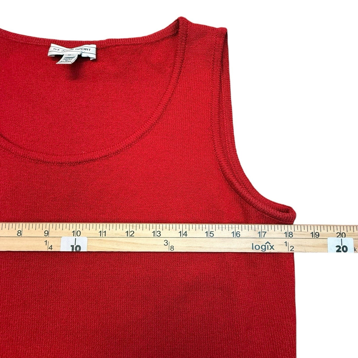 St. John Sport Red Knit Tank Top Sleeveless Sweater Wool Rayon Women’s M