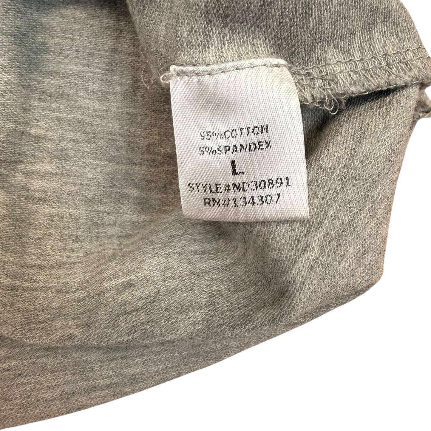 Buru Gray Tie Sleeve Knit Top 3/4 Sleeve Size L Women's Blouse