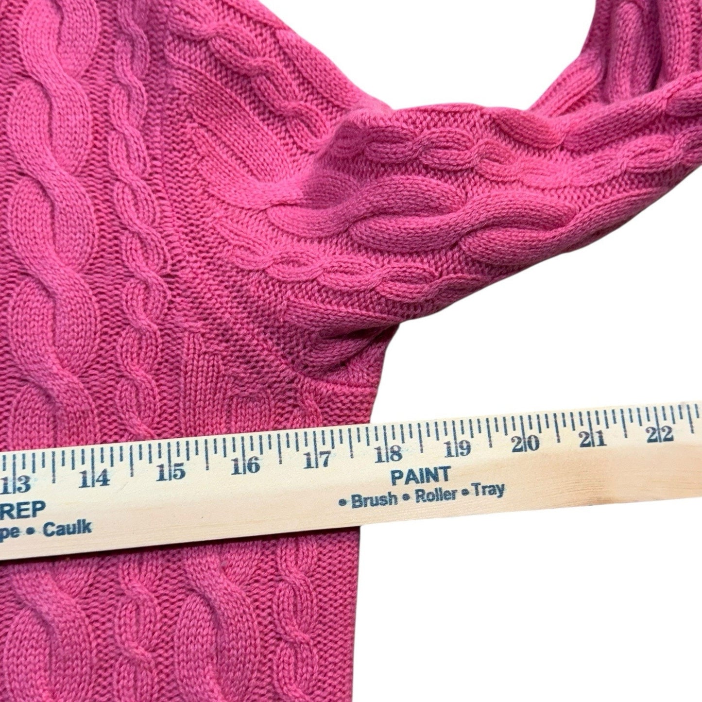 VTG Don Caster Sports Women’s 100% Cashmere Cable Knit Turtleneck Sweater Sz Small Pink