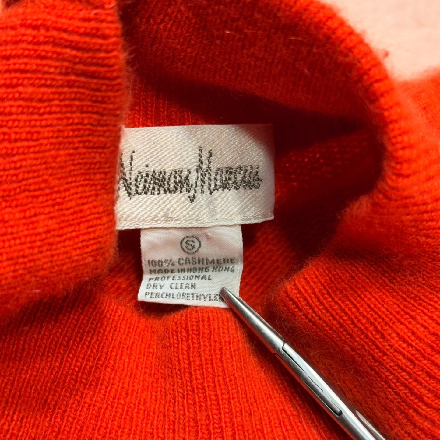Vintage Neiman Marcus 100% Cashmere Red Mock Neck Sweater Women’s M