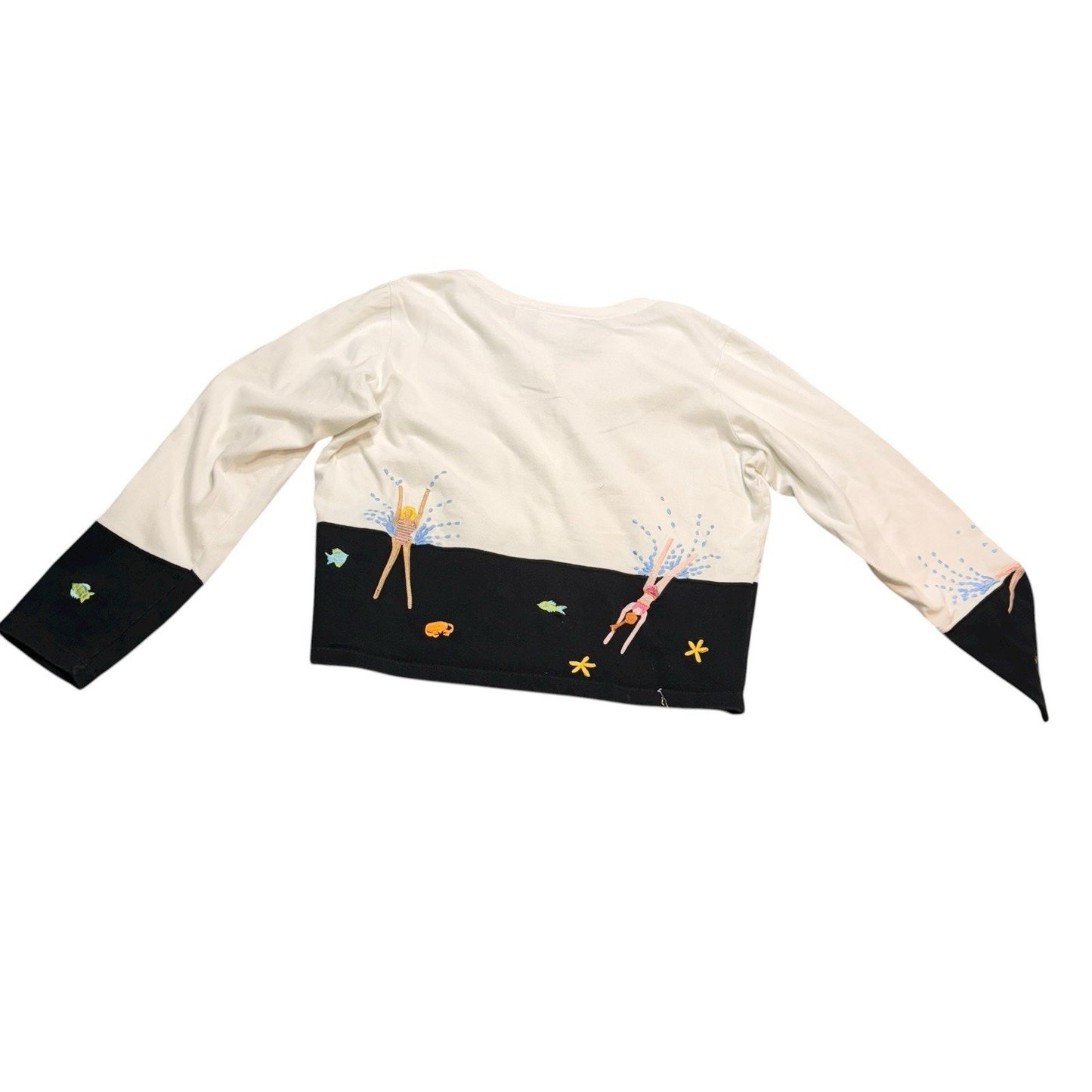 VTG Michael Simon Women’s Embroidered Swimming Cardigan Size Small