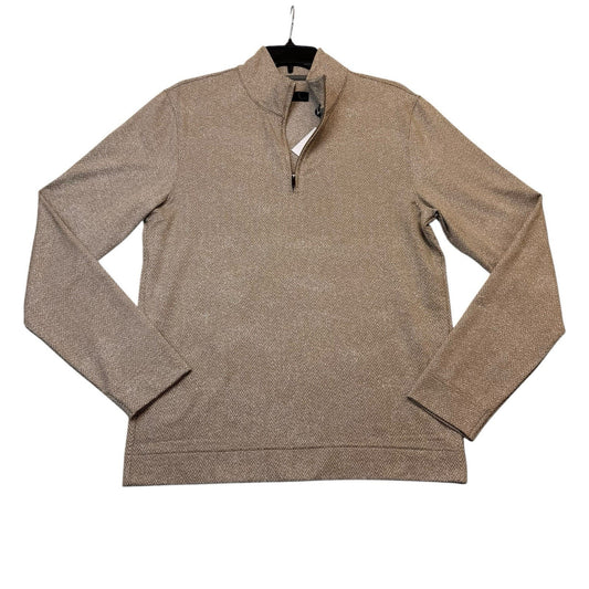 Quieti Men’s Textured Pullover NWT Otter (Tan) Stretch 1/4 Snap $125 Small 2XL