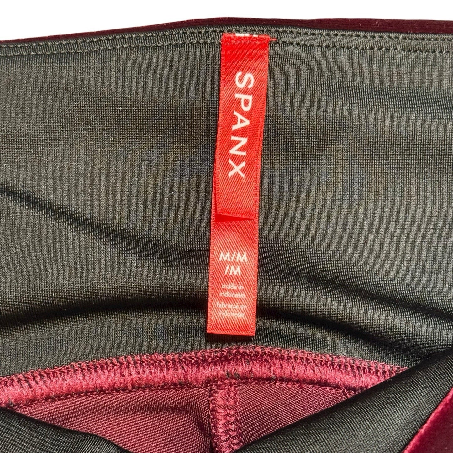 Spanx Velvet Leggings Women’s Size M Burgundy High Waist Pull-On Pants NWT