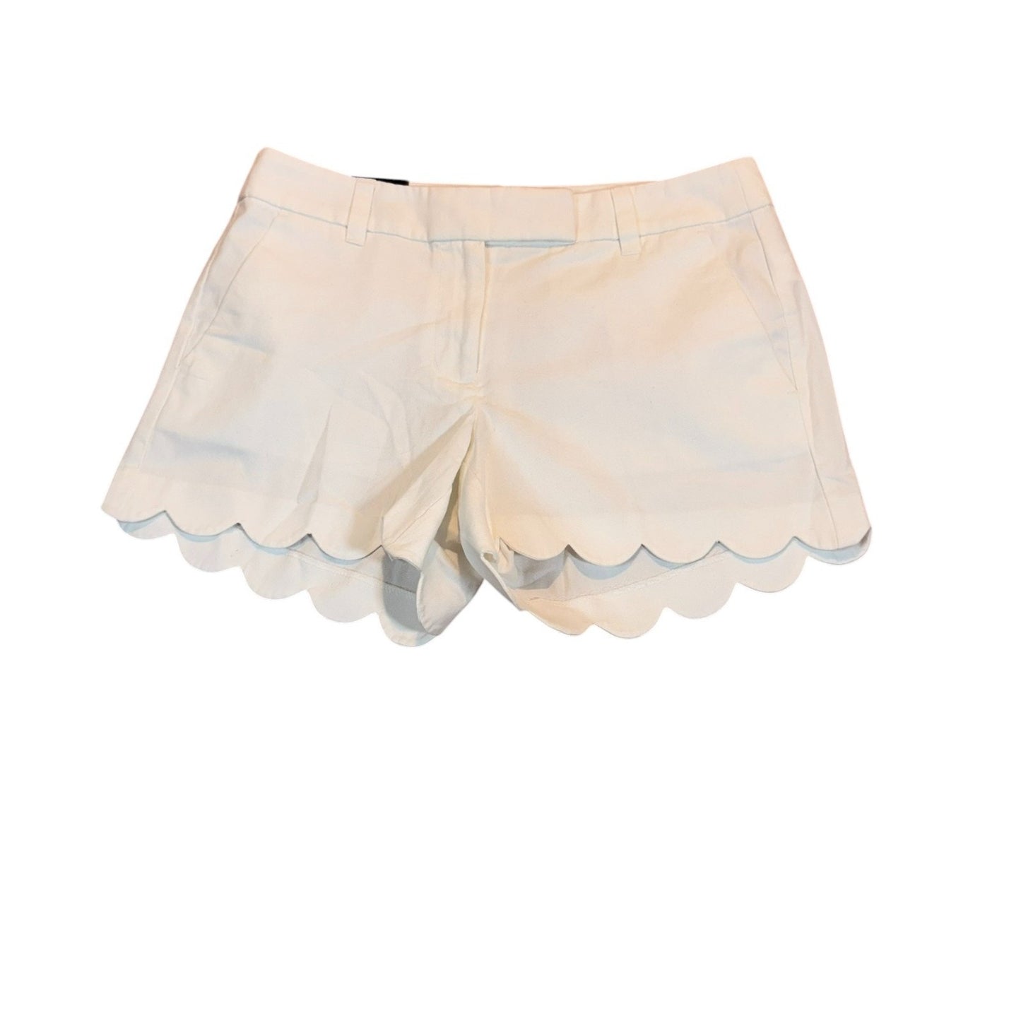 J. Crew Women's Size 4 White Culotte Scallop Hem Shorts with Pockets - NEW