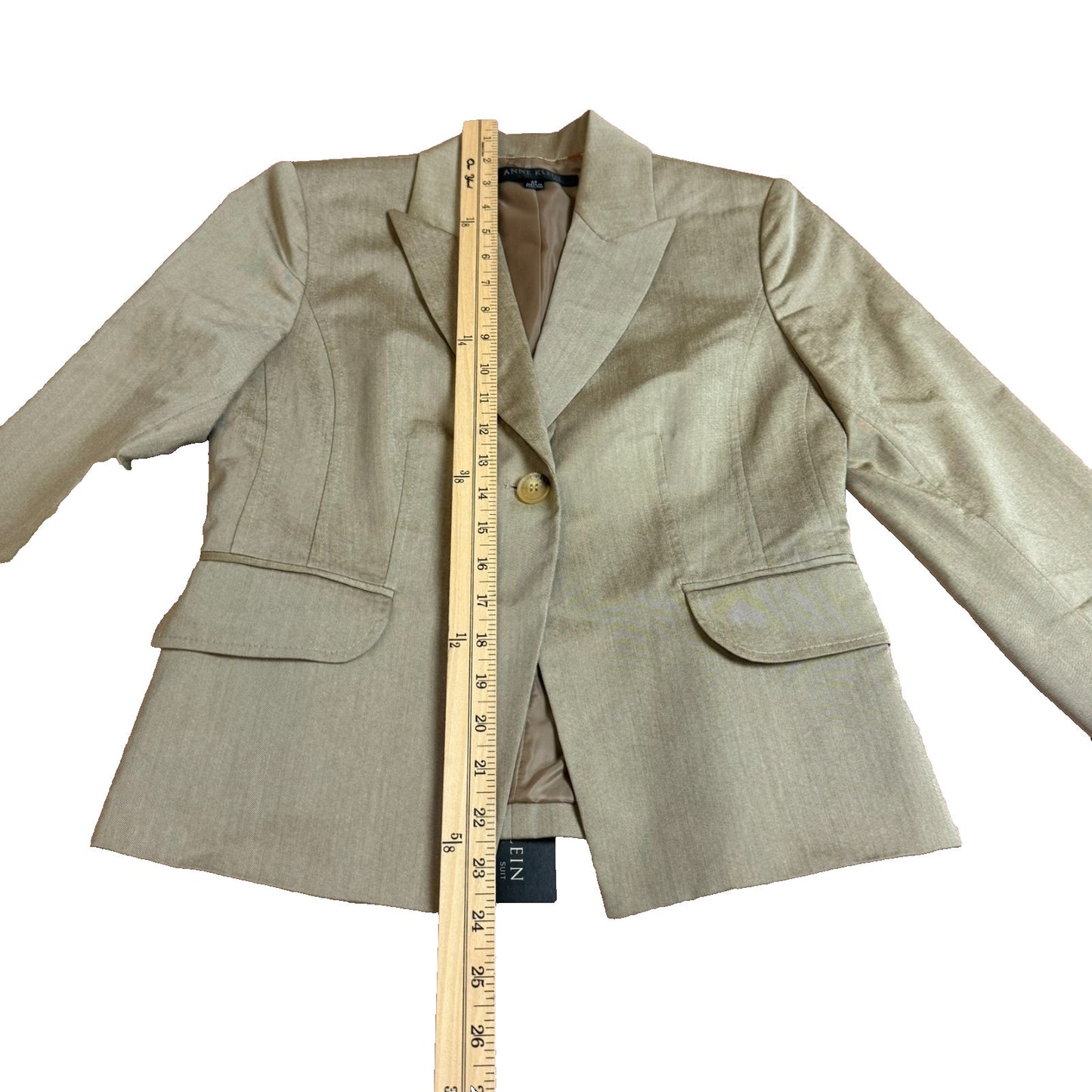 Anne Klein Y2K Beige Blazer Pencil Skirt Suit Set Women’s 2P New