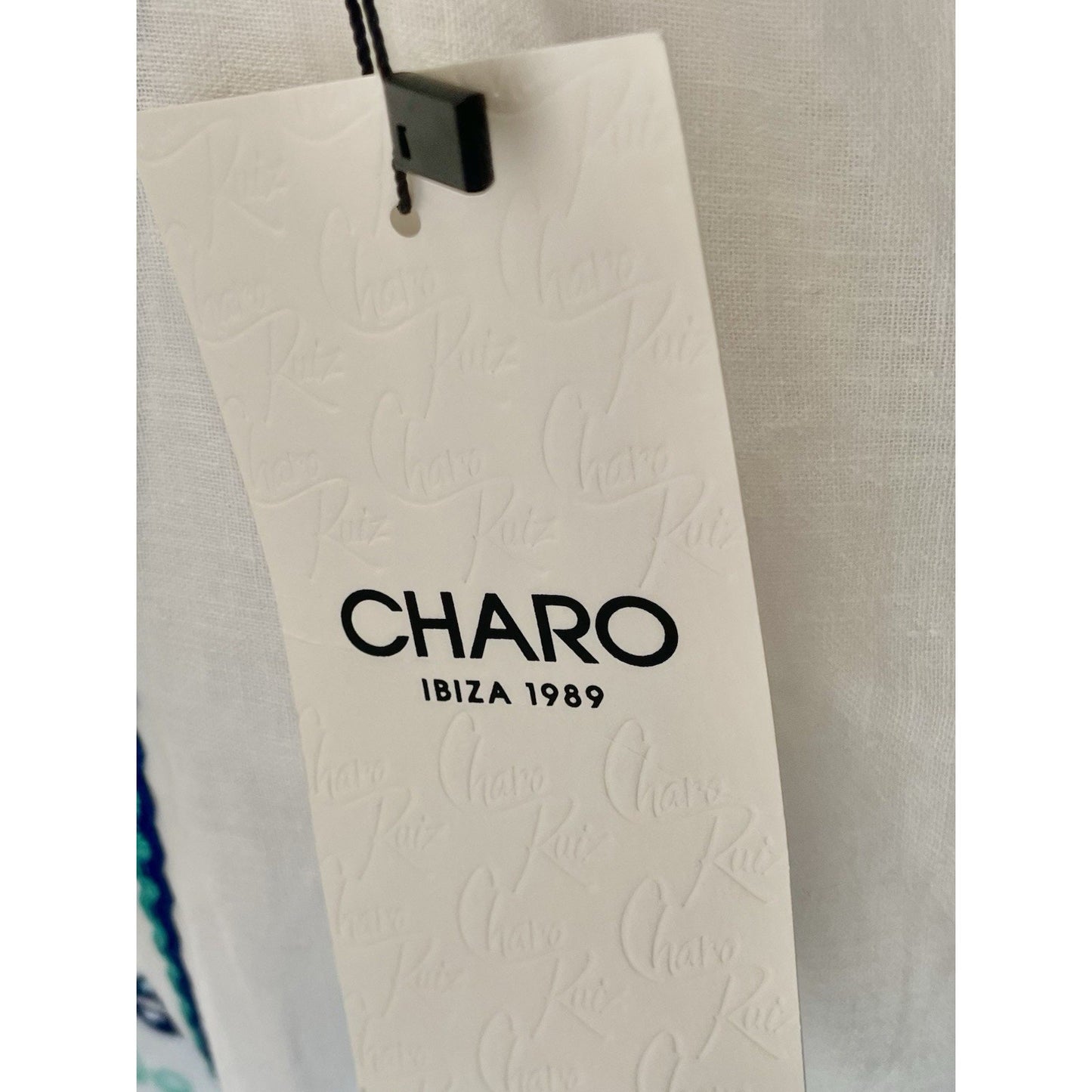 NWT Charo Ruiz Jodie Long Dress Blue Lolita L Open Back Embroidered Maxi $780 Women's