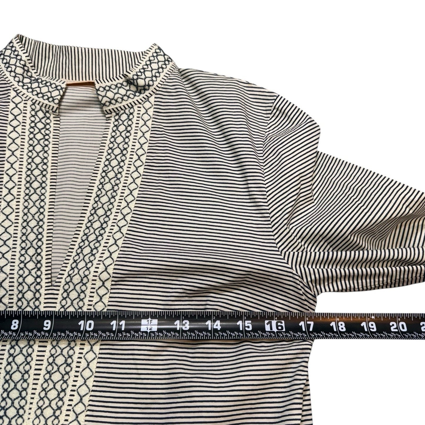 Tory Burch Women’s Tunic Dress Gray White Embroidered Boho Style Size 4
