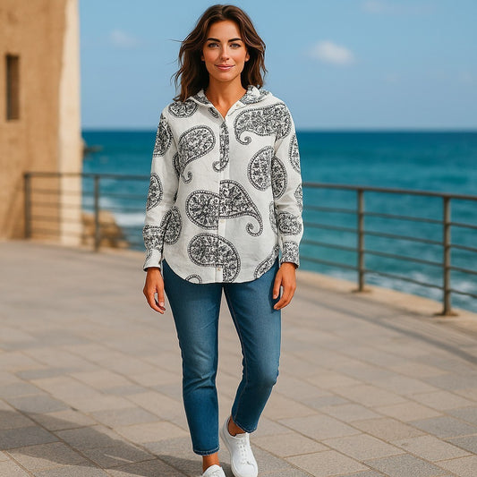 NEW Elan Women's Size Small Collared Button-Up Front Long Sleeves 100% Cotton