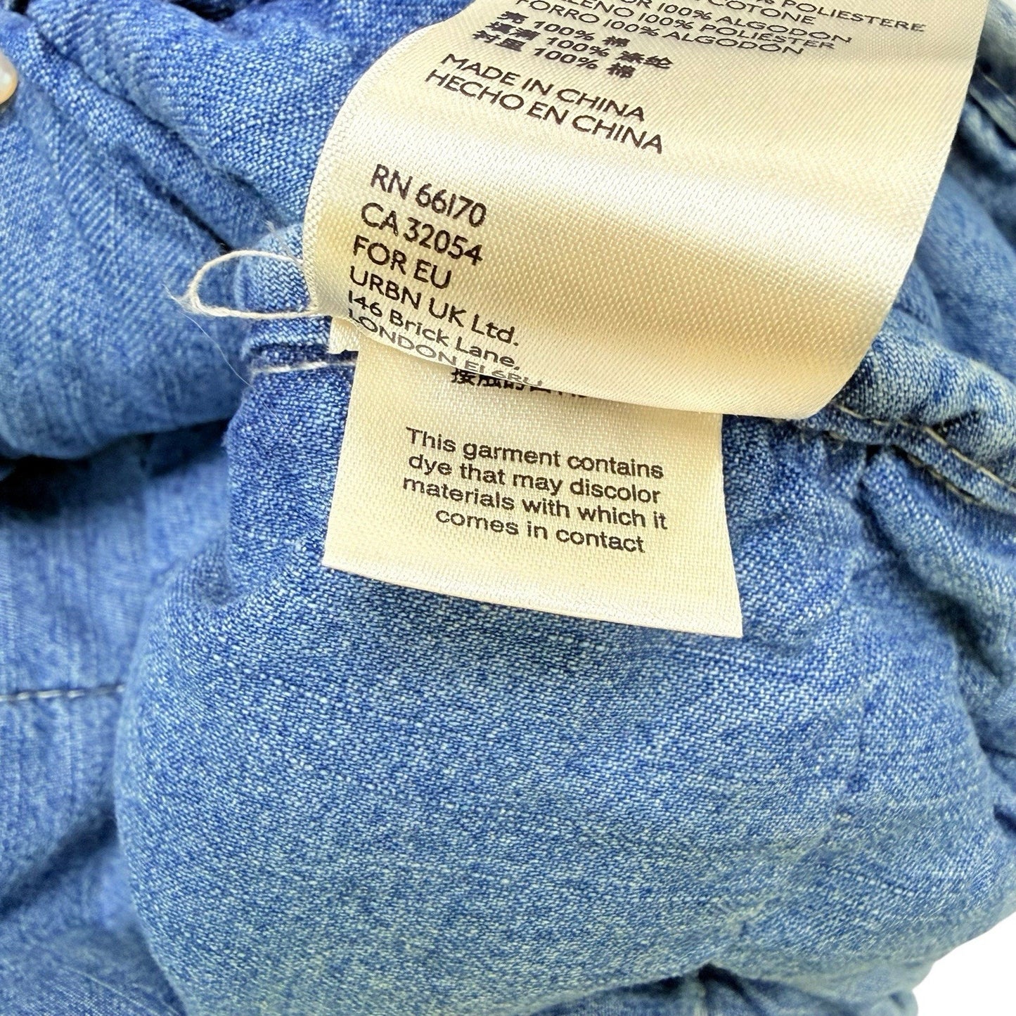 Free People Quilted Denim Jacket XS Blue Zip Up Lightweight Cotton Women's