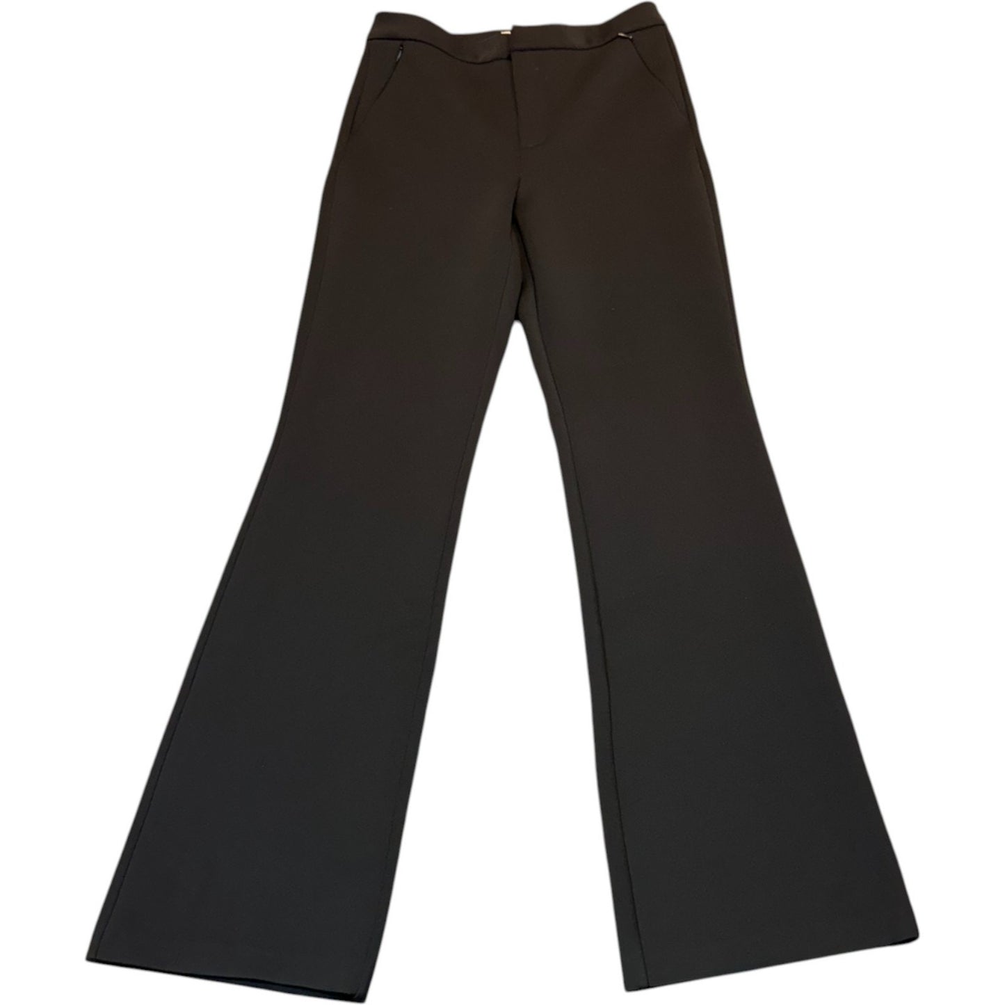 Good American Women’s 6/28 Black Flare Pants Stretch High Rise Trouser