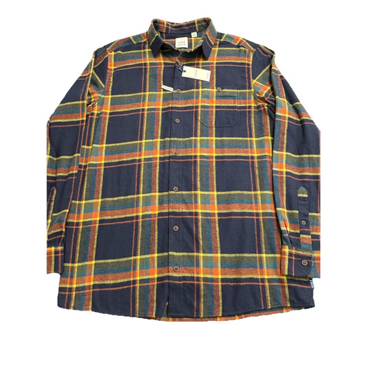 NWT's ROWM Portuguese Flannel Multi Orange, Blue, White Men's $89 Button Down