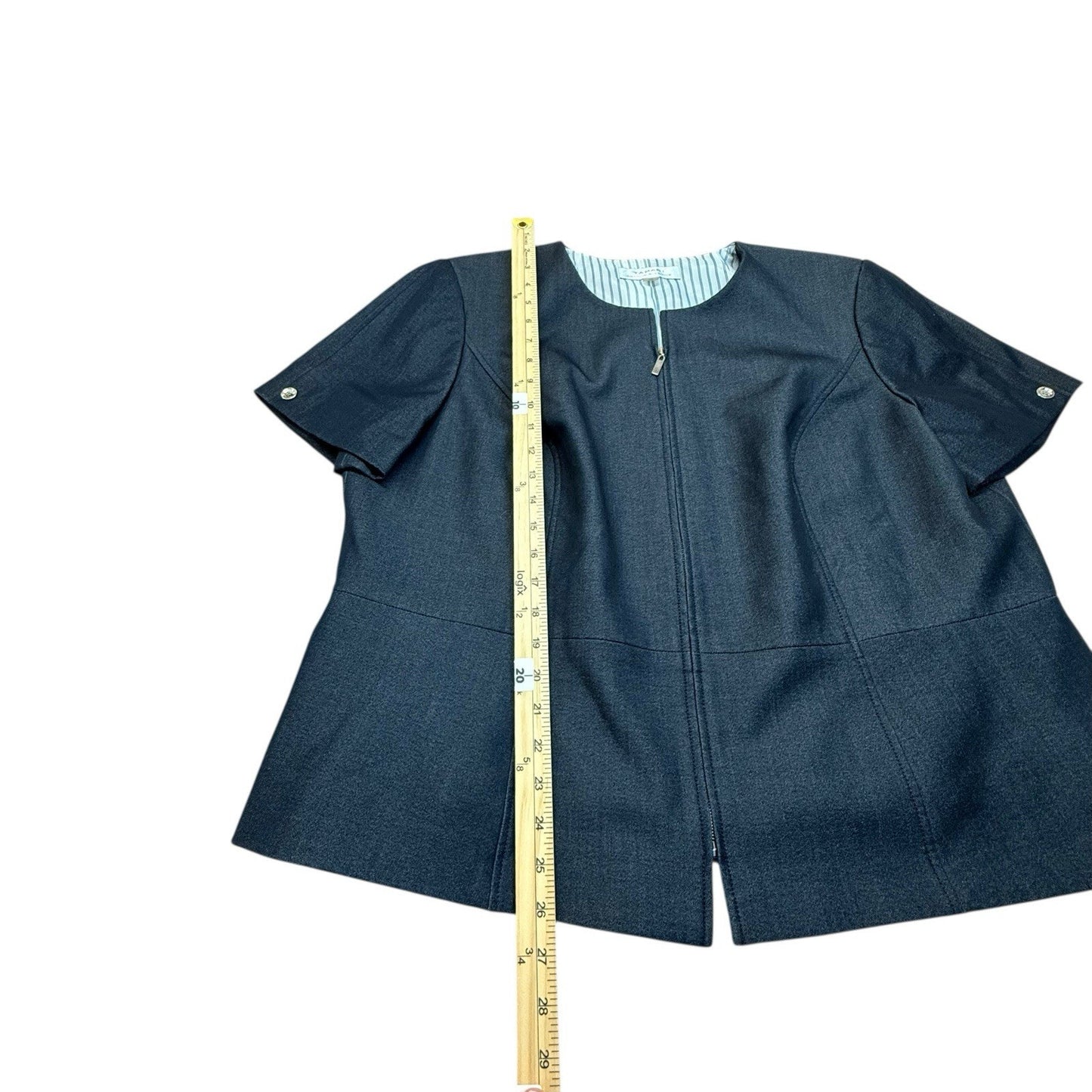 Vintage Tahari Arthur S Levine Skirt Suit Women's Short Sleeve Zip Jacket Pencil