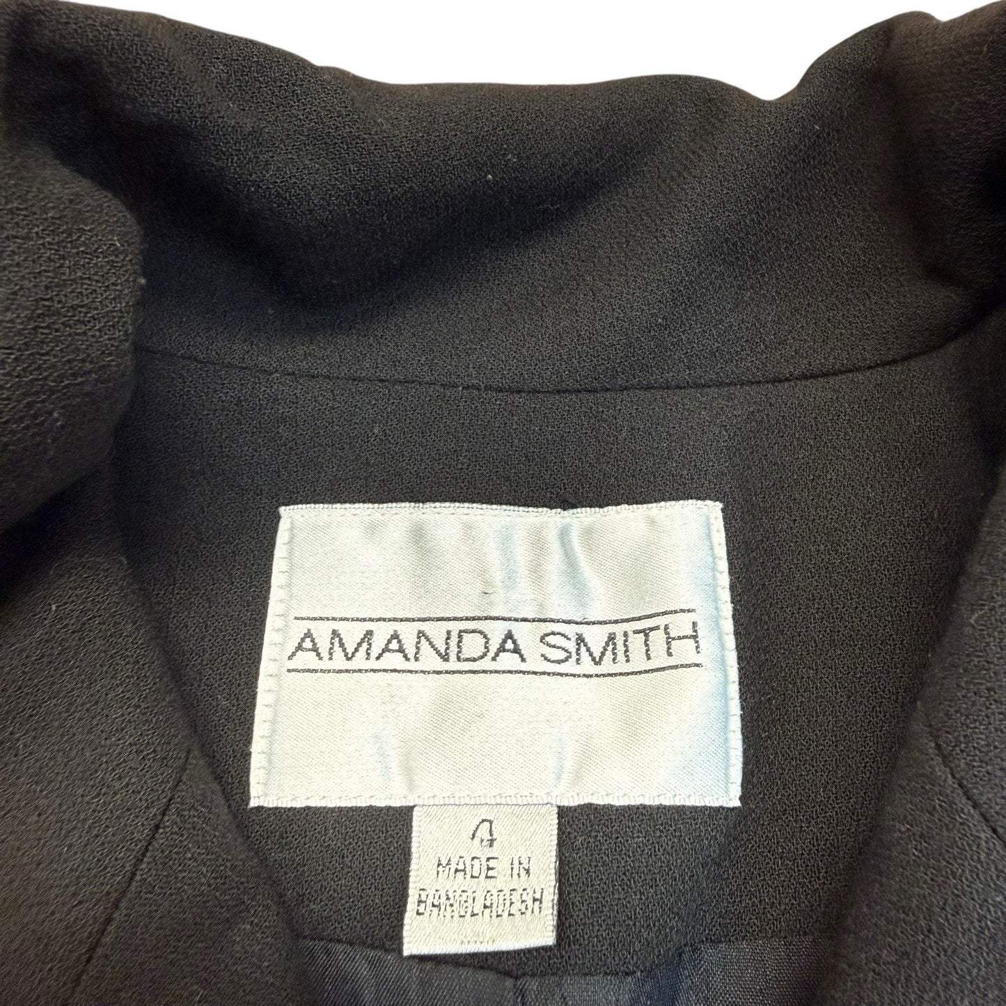 Vintage Amanda Smith Black Pantsuit Women's 4 Double Breasted Blazer Trouser Suit