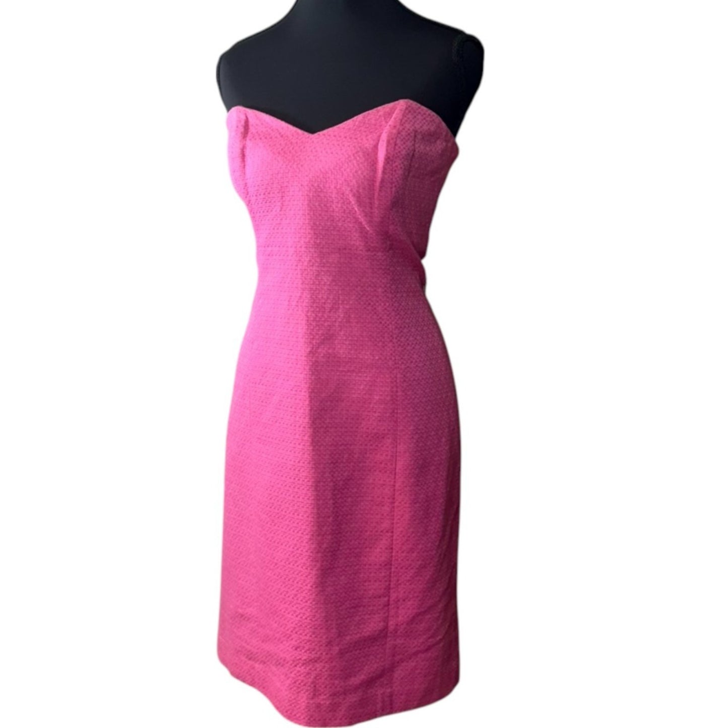 NEW Kristin Davis Women's Size 10 Sheath Hot Pink Zip Strapless Dress