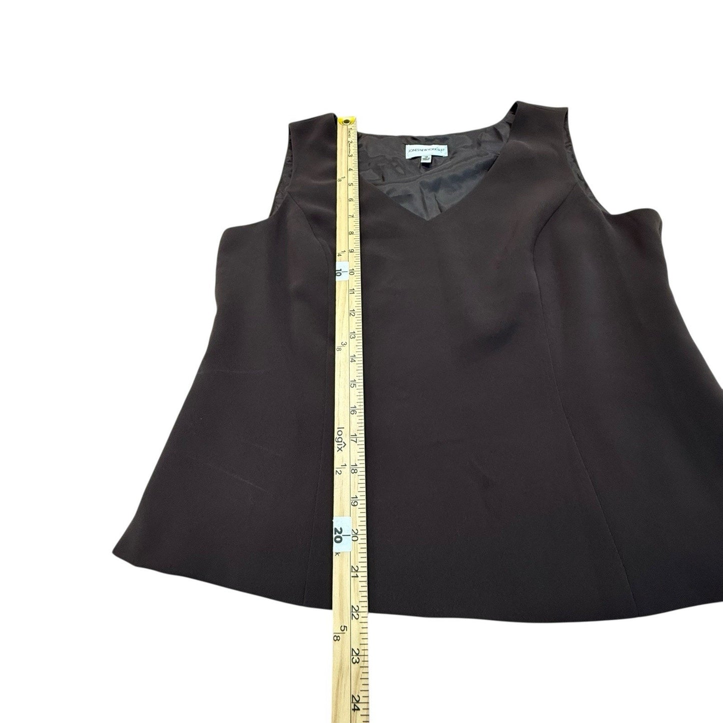 Y2K Jones New York Suit Black Sleeveless Top Skirt Set Women's 12 Minimalist