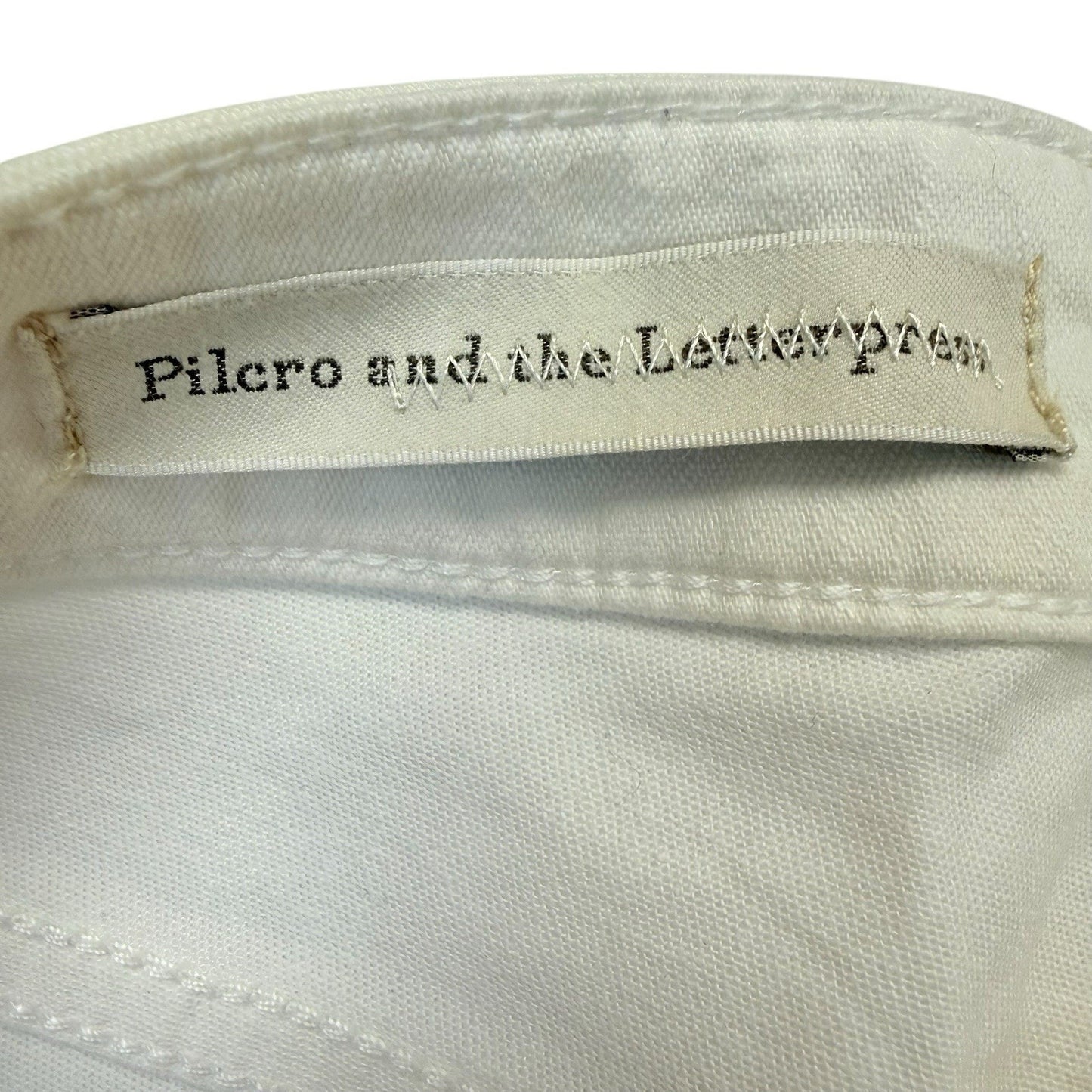 Pilcro and the Letterpress Jeans Size 29 White Straight Leg Mid Rise Women's