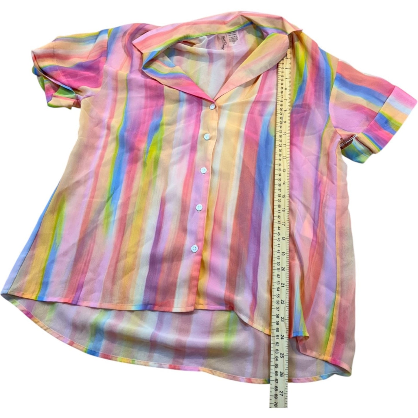 NEW Beach Bunny Women's Size Medium Sienna Beach Collared Shirt 100% Polyester Blouse