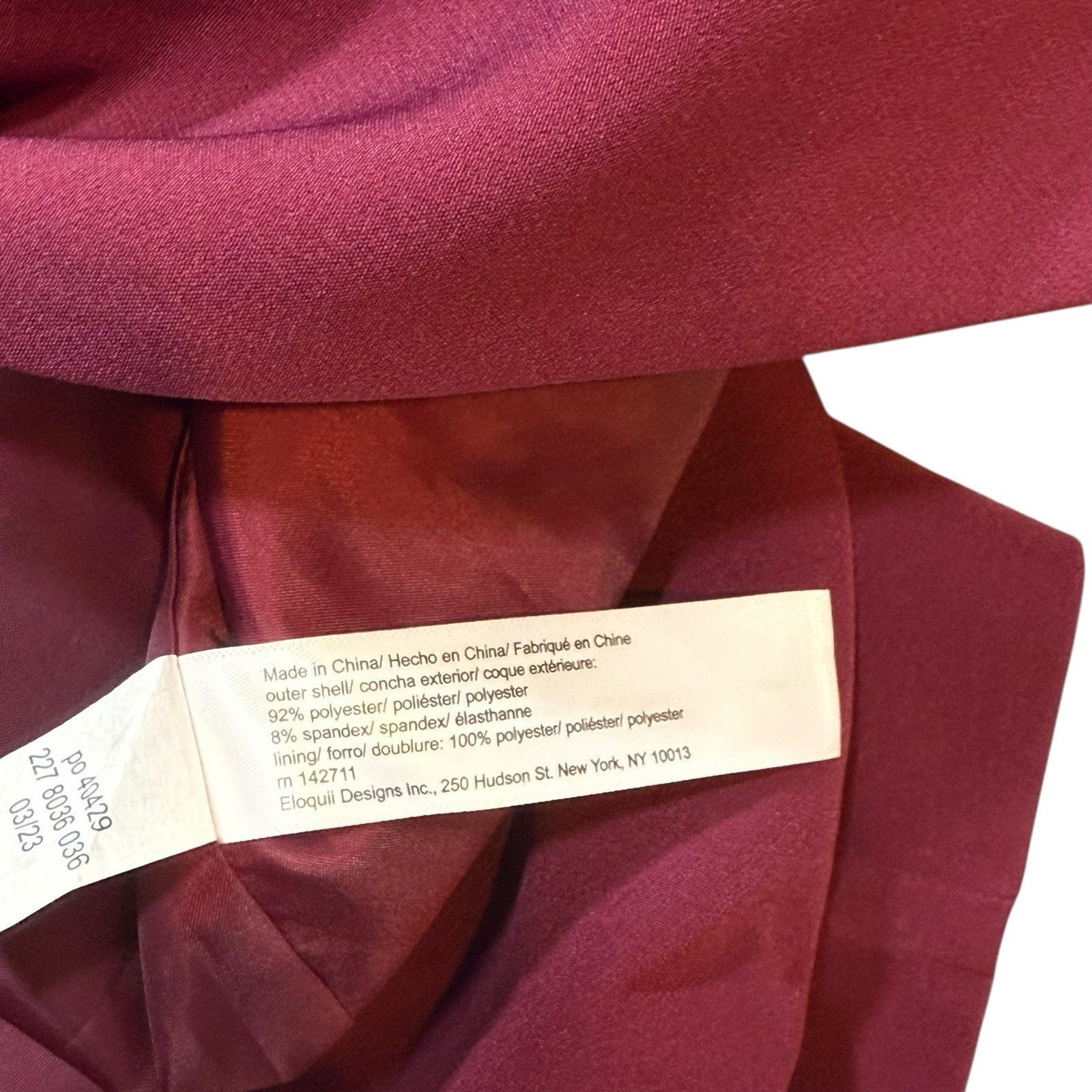 NWT ELOQUII Burgundy Blazer Women’s Size 14 Double Breasted Stretch Work Jacket
