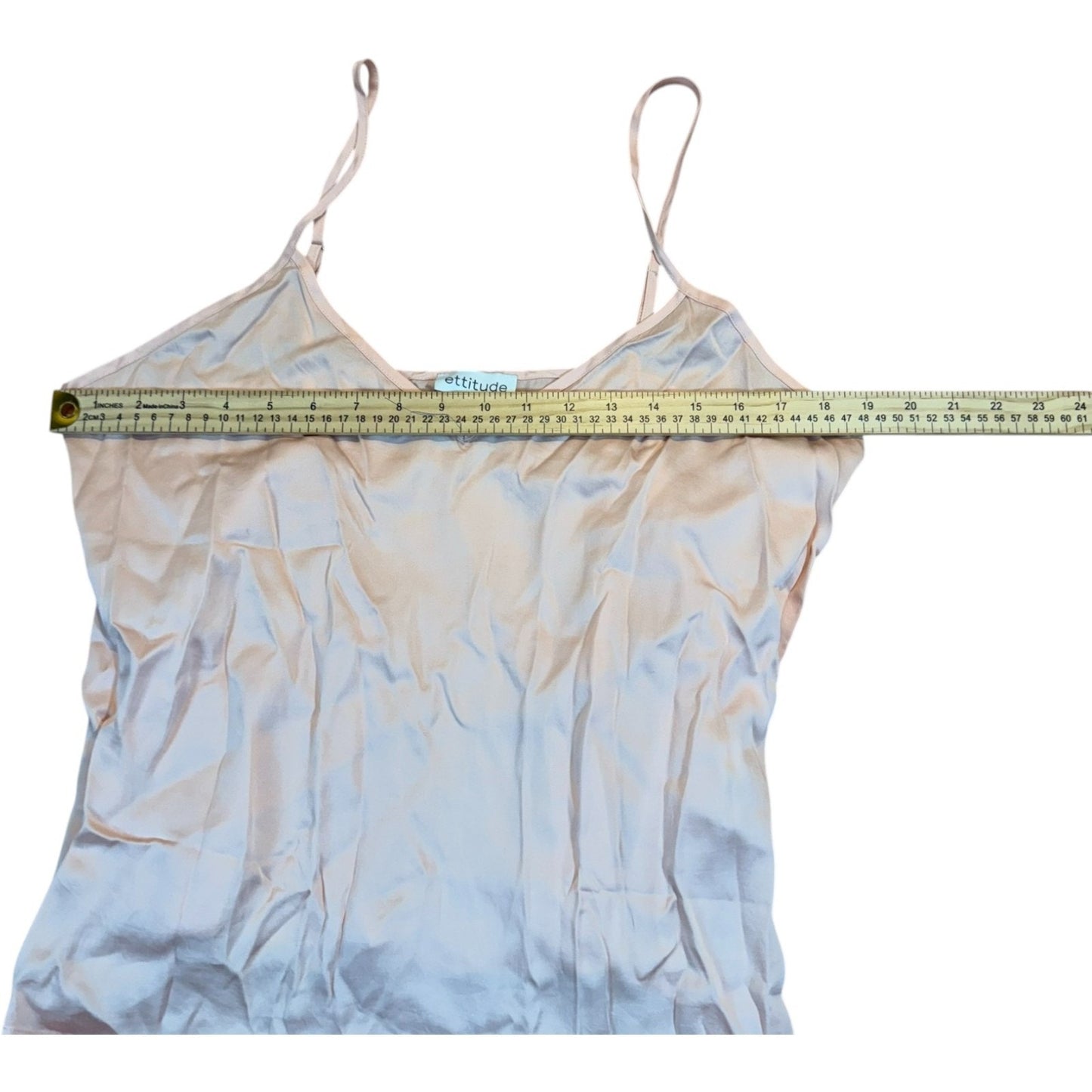 NEW Ettitude Women's Size Large Pink Satin Camisole & Shorts Pajama Set