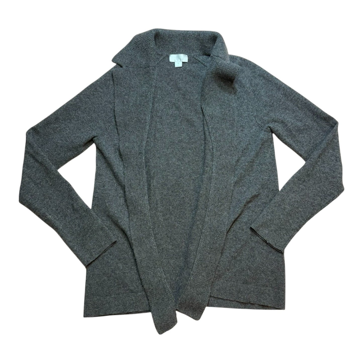 Y2K Carlisle New York 100% Cashmere Gray Open Front Cardigan Size S Women's